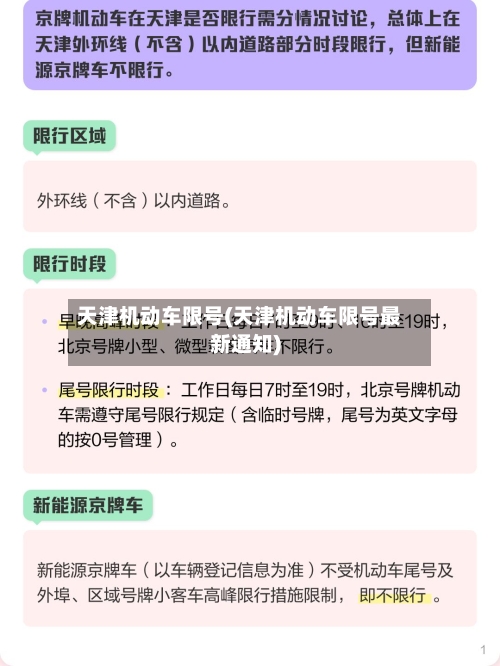 天津机动车限号(天津机动车限号最新通知)