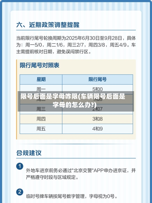 限号后面是字母咋限(车辆限号后面是字母的怎么办?)-第2张图片