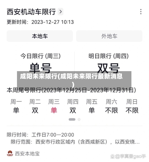 咸阳未来限行(咸阳未来限行最新消息)